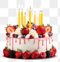 PNG Fruit cake strawberry birthday. AI generated Image by rawpixel.