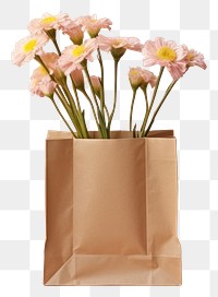 PNG Flower bag paper plant. AI generated Image by rawpixel.