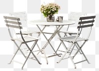 PNG Garden furniture chair table white. 