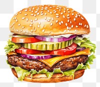 PNG Fast food white background hamburger vegetable. 