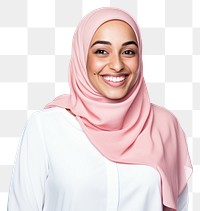 PNG Muslim mixed woman smiling hijab scarf. 