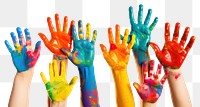 PNG Hand finger paint white background. AI generated Image by rawpixel.