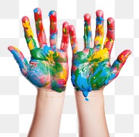 PNG Hand finger paint white background. AI generated Image by rawpixel.