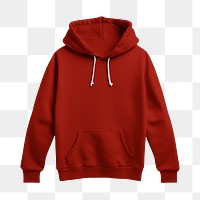 Red hoodie png, transparent background