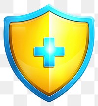 PNG Healthcare icon yellow symbol shield. AI generated Image by rawpixel.