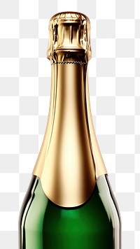 PNG Champagne bottle drink green wine. 