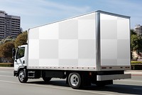 Trailer truck png mockup, transporting vehicle, transparent design