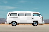 Microbus png mockup, vehicle, transparent design