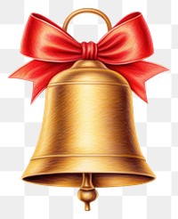 PNG Bell ribbon gold red. 