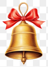 PNG Bell ribbon gold red. 