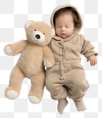 PNG Baby sleeping portrait plush photo. 