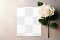 Aesthetic floral card png mockup, transparent design