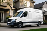 Cargo van png mockup, transparent vehicle