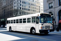 Public bus png mockup, transparent vehicle