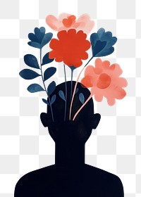 PNG Flower art silhouette adult. 