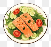 PNG Salad salmon food seafood plate. AI generated Image by rawpixel.