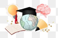 PNG international education collage remix, transparent background