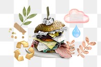 Food waste png, environment remix, transparent background