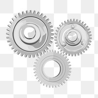 Cog gears png, aesthetic illustration, transparent background