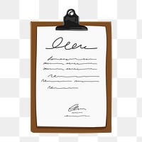 Business contract png, aesthetic illustration, transparent background