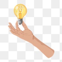 Light bulb png, aesthetic illustration, transparent background