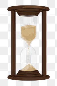 Time hourglass png, aesthetic illustration, transparent background