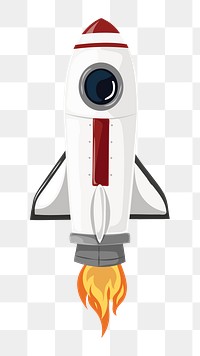 Technology rocket png, aesthetic illustration, transparent background