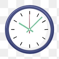 Time clock png, aesthetic illustration, transparent background