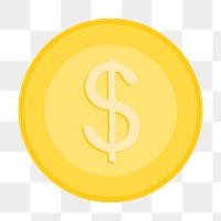 Coin money png, aesthetic illustration, transparent background