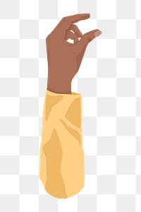 Hand pinching png, aesthetic illustration, transparent background