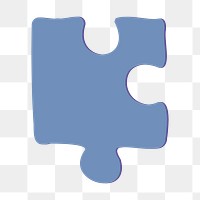 Puzzle piece png, aesthetic illustration, transparent background