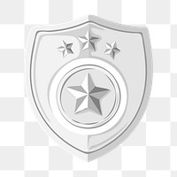 Police badge png, aesthetic illustration, transparent background