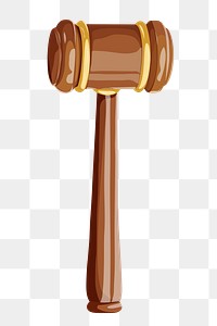 Justice gavel png, aesthetic illustration, transparent background