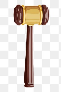 Justice gavel png, aesthetic illustration, transparent background