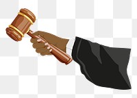 Justice gavel png, aesthetic illustration, transparent background