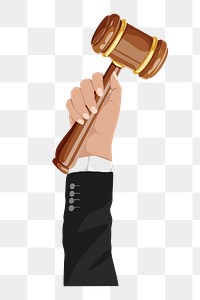Justice gavel png, aesthetic illustration, transparent background