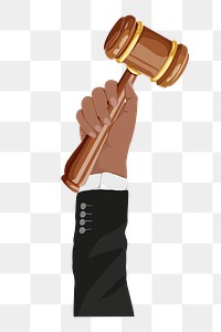 Justice gavel png, aesthetic illustration, transparent background