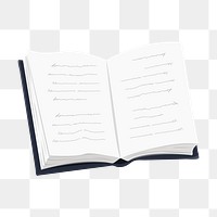 Open book png, aesthetic illustration, transparent background