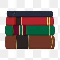 Book stack png, aesthetic illustration, transparent background