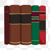 Book stack png, aesthetic illustration, transparent background