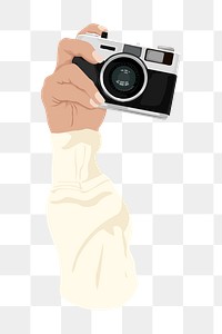 Holding camera png, aesthetic illustration, transparent background