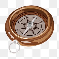 Travel compass png, aesthetic illustration, transparent background