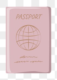 Travel passports png, aesthetic illustration, transparent background