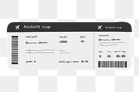 Plane ticket png, aesthetic illustration, transparent background