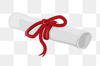 Ribbon diploma png, aesthetic illustration, transparent background