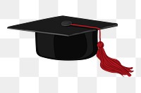 Graduation cap png, aesthetic illustration, transparent background