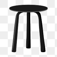 Black stool png, aesthetic illustration, transparent background