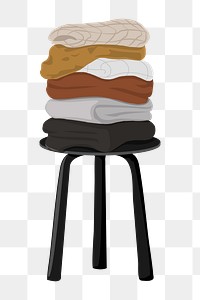 Laundry stool png, aesthetic illustration, transparent background