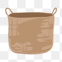 Laundry basket png, aesthetic illustration, transparent background