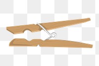 Wooden peg png, aesthetic illustration, transparent background